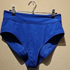 Fabletics Blue High-Waisted Bikini Bottoms Size Large